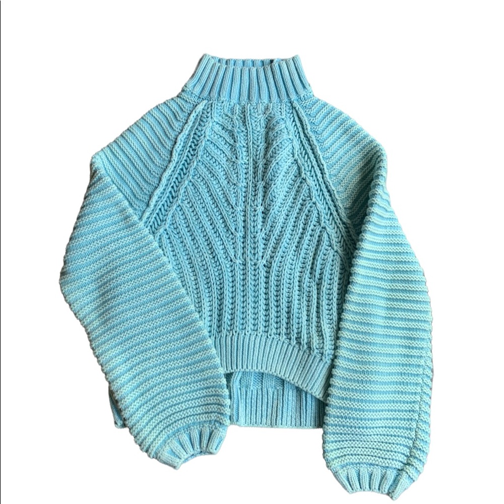 Free People Blue Turtleneck Sweater